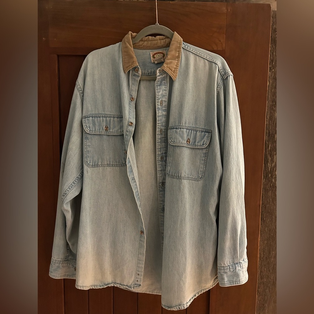 Vintage Banana Republic Denim Shirt with Corduroy Collar